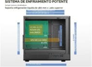 DIYPC DIY-ATX08-Wood Black USB3.0 /Type C ATX Mid Tower - Carcasa para computadora de juegos con panel lateral de vidrio templado y panel frontal de madera de nogal - Imagen 5