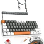Teclado retroiluminado RGB mecánico gris y mouse 6400 DPI y cable de teclado personalizado para jugadores