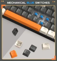 Teclado retroiluminado RGB mecánico gris y mouse 6400 DPI y cable de teclado personalizado para jugadores - Imagen 3