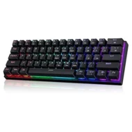 Teclado portátil para juegos mecánico, 60 % teclado para jugadores con cable