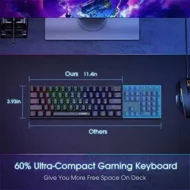 Teclado portátil para juegos mecánico, 60 % teclado para jugadores con cable - Imagen 4
