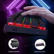 Teclado portátil para juegos mecánico, 60 % teclado para jugadores con cable - Imagen 6