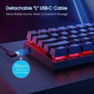 Teclado portátil para juegos mecánico, 60 % teclado para jugadores con cable - Imagen 7