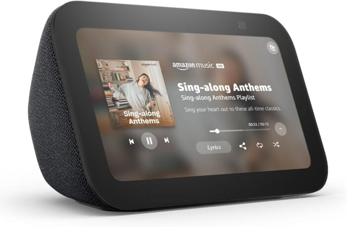 Amazon Echo Show 5 (modelo más reciente), Pantalla inteligente con 2x bajo y sonido claro, Carbón - Imagen 6