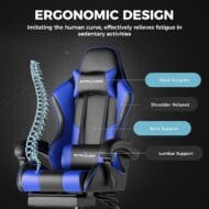 GTPLAYER Silla para videojuegos, silla de computadora con reposapiés y soporte lumbar. - Imagen 4