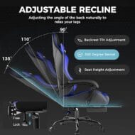 GTPLAYER Silla para videojuegos, silla de computadora con reposapiés y soporte lumbar. - Imagen 3