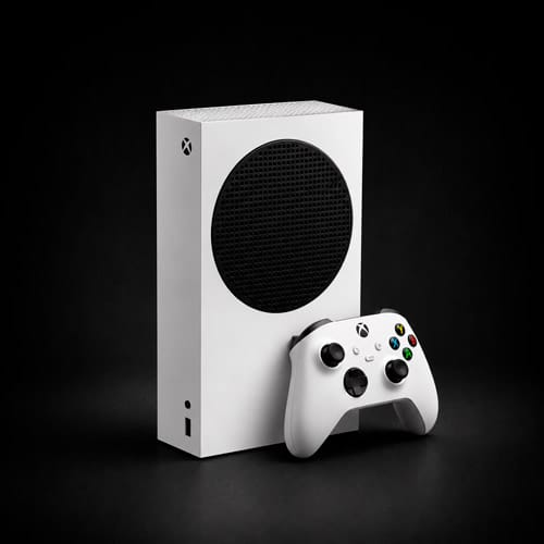 Xbox en USA con controles, audífonos gamer y tarjetas de expansión SSD.
