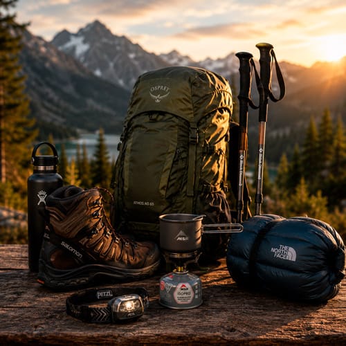 Equipamiento de camping para aventuras outdoor