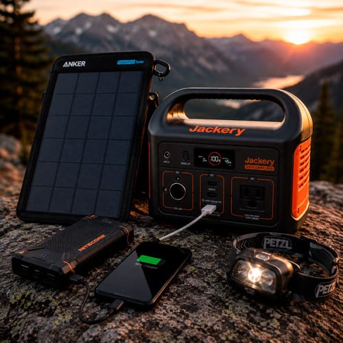 Equipo outdoor para trekking y actividades al aire libre