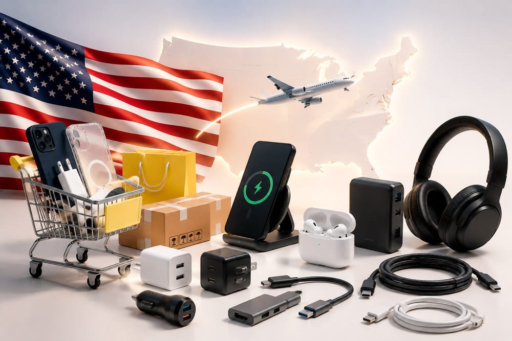 Compra accesorios electrónicos en USA con tu casilla eShopex en Miami.
