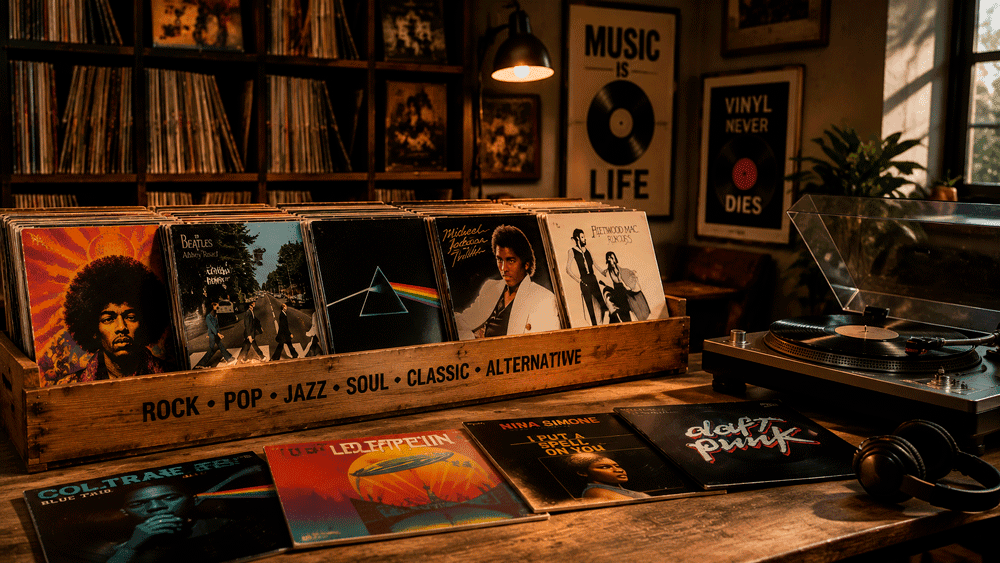 Colección de discos LP originales comprados en USA