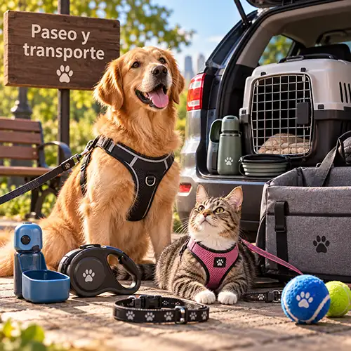 Arneses, correas y transportadores para perros y gatos