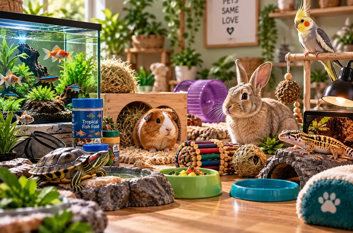 Accesorios para peces, aves, reptiles y pequeñas mascotas importados de Estados Unidos