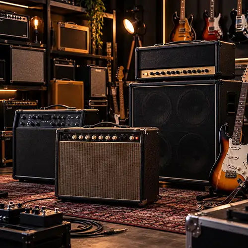 Amplificadores de sonido de distintos tamaños