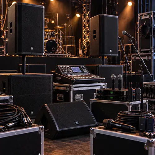equipo de Audio y PA para grabación