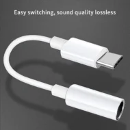 Puerto adaptador USB-C tipo C a conector de audio auxiliar de 3,5 mm cable USB para auriculares - Imagen 5