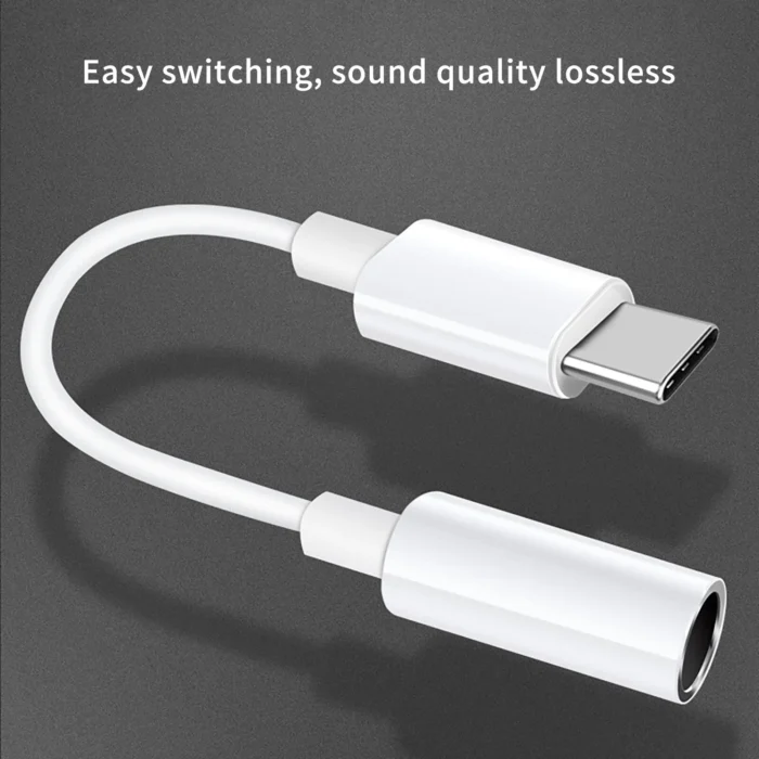 Puerto adaptador USB-C tipo C a conector de audio auxiliar de 3,5 mm cable USB para auriculares - Imagen 5
