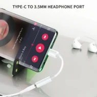 Puerto adaptador USB-C tipo C a conector de audio auxiliar de 3,5 mm cable USB para auriculares - Imagen 3