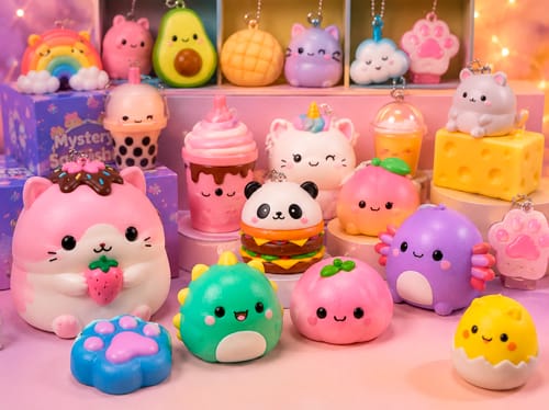 Cheese Squishy con diseño de comida kawaii