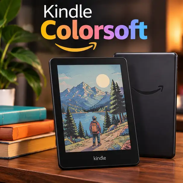Kindle Colorsoft con pantalla a color para leer libros e ilustraciones digitales.