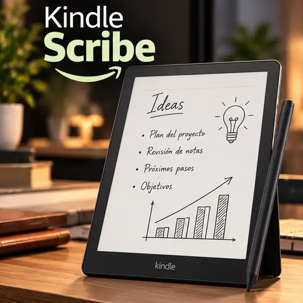 Kindle Scribe con lápiz digital para leer, escribir y tomar notas.