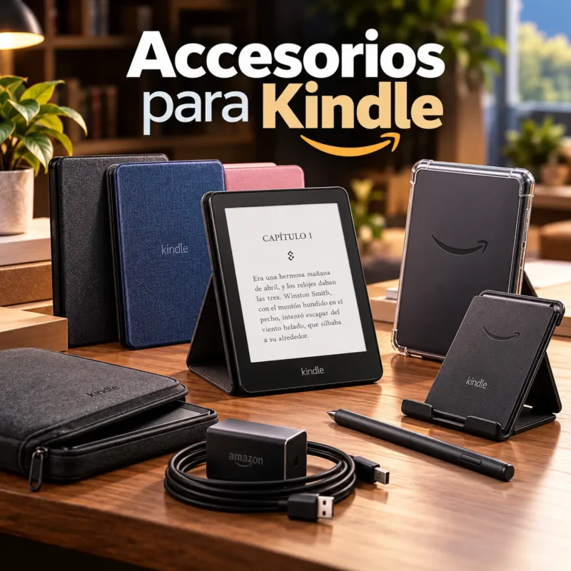 Fundas, protectores y accesorios para lectores electrónicos Kindle.