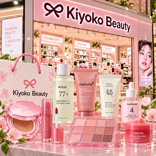 Tienda Kiyoko Beauty con cosméticos y productos de belleza coreanos.