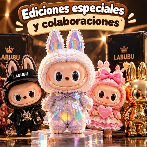 Peluches Labubu con vestuarios especiales y diseños de colección.
